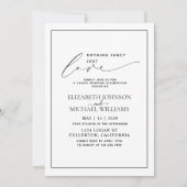 Nichts Extravagant nur Liebe Schwarz-weiß Lässige  Einladung (Vorderseite)