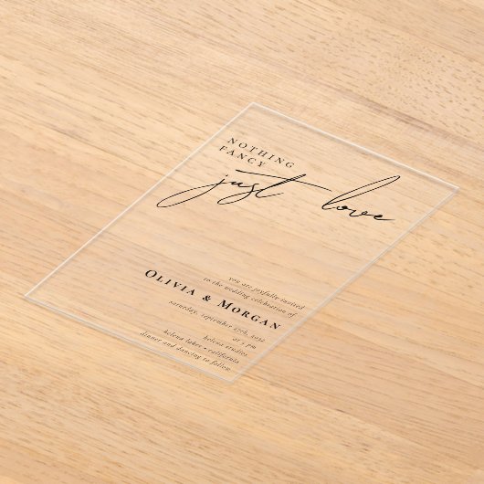 Nichts Extravagant nur Liebe Script Hochzeit Acryleinladungen (Ablage )