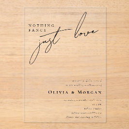 Nichts Extravagant nur Liebe Script Hochzeit Acryleinladungen