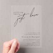 Nichts Extravagant nur Liebe Script Hochzeit Acryleinladungen (Insitu (Handheld))