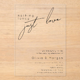 Nichts Extravagant nur Liebe Script Hochzeit Acryleinladungen