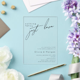 Nichts Extravagant nur Liebe Script Hochzeit Acryleinladungen