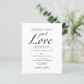 Nichts Extravagant nur Liebe Script Hochzeitseinla (Stehend Vorderseite)