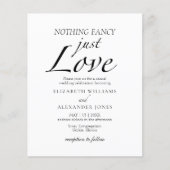 Nichts Extravagant nur Liebe Script Hochzeitseinla (Vorderseite)