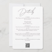 Nichts Extravagant nur Liebe Script in einer Hochz Einladung (Rückseite)