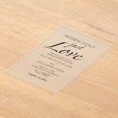 Nichts Extravagant nur Liebe Script Minimalistisch Acryleinladungen (Ablage )