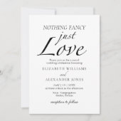 Nichts Extravagant nur Liebe Script Minimalistisch Einladung (Vorderseite)