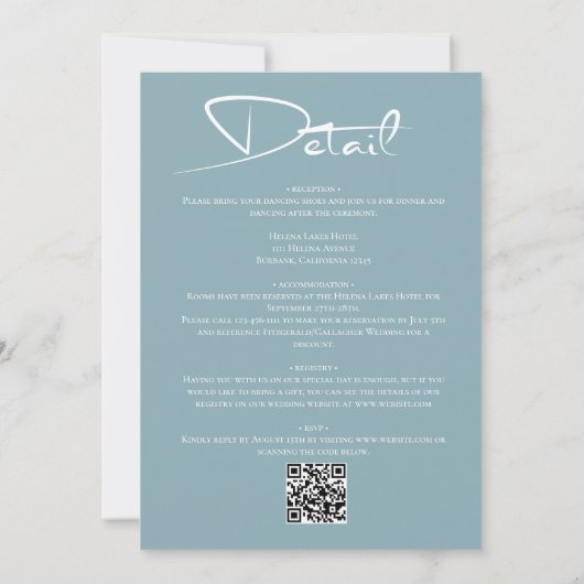 Nichts Extravagant nur Liebe Script QR Code Hochze Einladung (Rückseite)