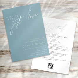 Nichts Extravagant nur Liebe Script QR Code Hochze Einladung