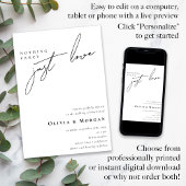 Nichts Extravagant nur Liebe Script QR Code Hochze Einladung