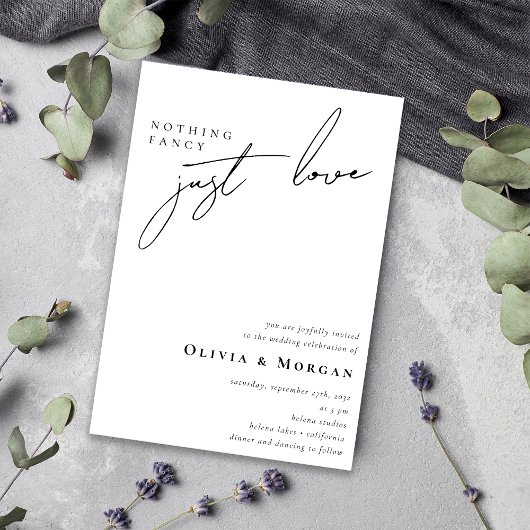 Nichts Extravagant nur Liebe Script QR Code Hochze Einladung