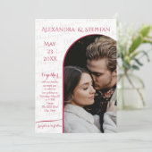 Nichts Extravagant nur Liebe Script Rosa Magenta F Einladung (Stehend Vorderseite)