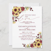 Nichts Extravagant nur Liebe Sonnenblumen Burgund Einladung (Vorderseite)