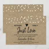 Nichts Extravagant, nur Liebe String Lights Kraftp Einladung (Vorne/Hinten)