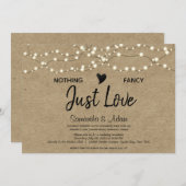 Nichts Extravagant, nur Liebe String Lights Kraftp Einladung (Vorne/Hinten)