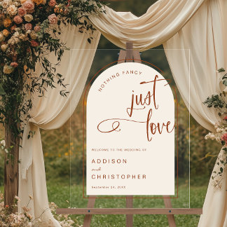 Nichts Extravagant, nur Liebe Terracotta Hochzeit  Acrylschild