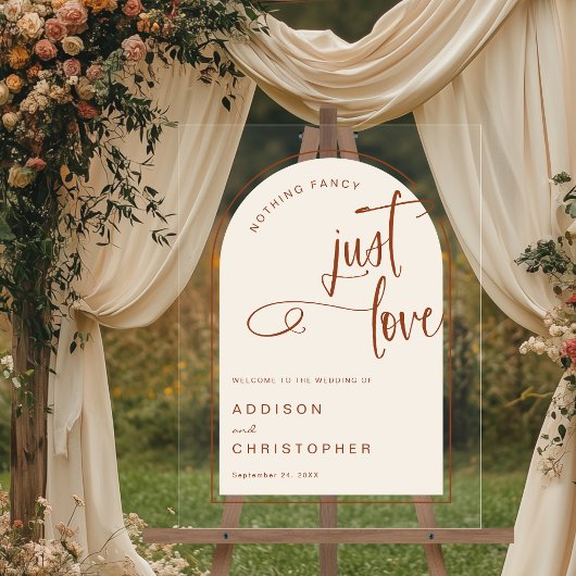 Nichts Extravagant, nur Liebe Terracotta Hochzeit Acrylschild