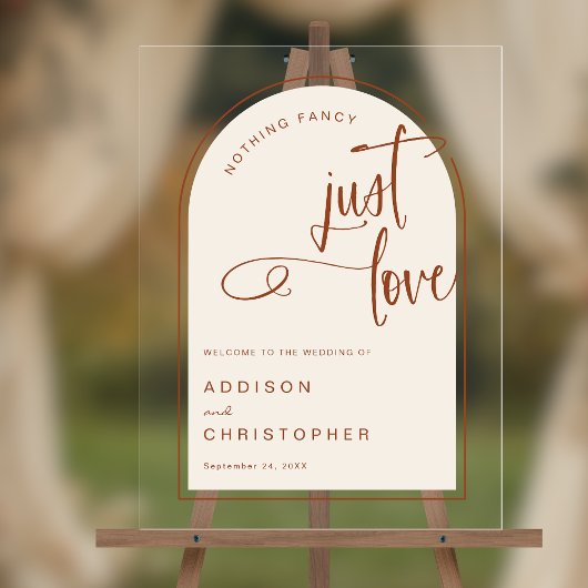 Nichts Extravagant, nur Liebe Terracotta Hochzeit  Acrylschild