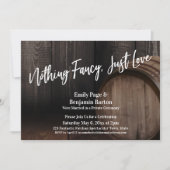 Nichts Extravagant nur Liebe Typografie Wood Barre Einladung (Vorderseite)