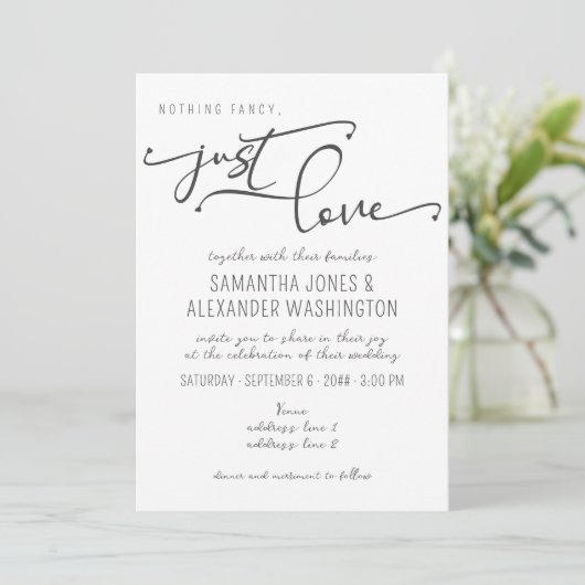 Nichts Extravagant nur Liebe UAWG QR-Code Einladung (Stehend Vorderseite)