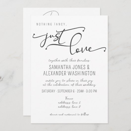 Nichts Extravagant nur Liebe UAWG QR-Code Einladung (Vorne/Hinten)