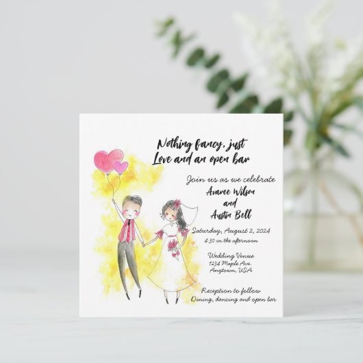 Nichts extravagant nur Liebe und offene Bar (Stehend Vorderseite)