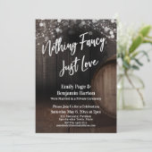 Nichts Extravagant, nur Liebe Weinfass und Lichter Einladung (Stehend Vorderseite)