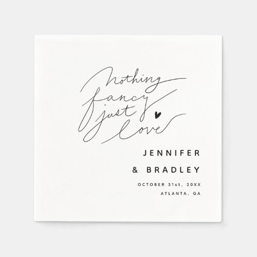 Nichts Extravagant, nur Liebe Weißes Abendessen Serviette (Vorderseite)