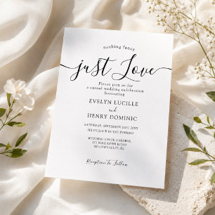 Nichts Extravagant nur Liebe Whimsical Script Hoch Einladung
