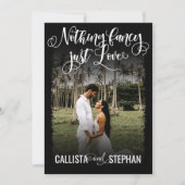 Nichts Extravagant nur Liebe White Black Foto Hoch Einladung (Vorderseite)