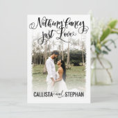 Nichts Extravagant nur Liebe White Black Foto Hoch Einladung (Stehend Vorderseite)