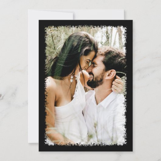 Nichts Extravagant nur Liebe White Black Foto Hoch Save The Date (Rückseite)