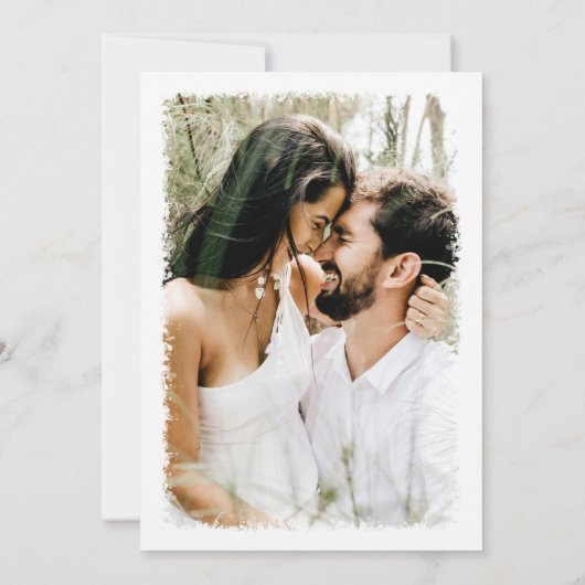 Nichts Extravagant nur Liebe White Black Foto Hoch Save The Date (Rückseite)