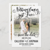 Nichts Extravagant nur Liebe White Black Foto Hoch Save The Date (Vorne/Hinten)