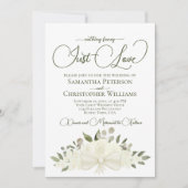 Nichts Extravagant nur Liebe White Roses Boho Wedd Einladung (Vorderseite)