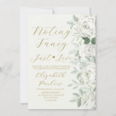 Nichts Extravagant, nur Liebe White Roses Elopemen Einladung (Vorderseite)
