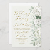 Nichts Extravagant, nur Liebe White Roses Elopemen Einladung (Vorne/Hinten)