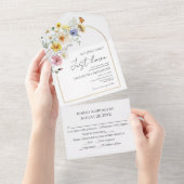 Nichts Extravagant nur Liebe | Wildblume Boho Wedd All In One Einladung (Abreißen)