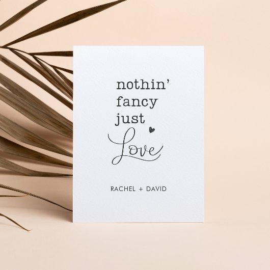 Nichts Extravagant nur Liebe, wir haben das Elopem Einladung