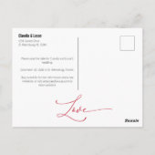 Nichts Extravagant Save the Date Postkarte (Rückseite)