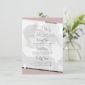 Nichts Extravagante Lässige Dusty Rose Hochzeitsde Begleitkarte (Stehend Vorderseite)