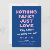 Nichts Extravaganter feiner Typ Funky Blue Pink We Einladung (Vorderseite)