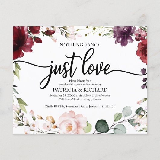 Nichts Extravagantes Budget Hochzeitseinladungen B (Vorderseite)