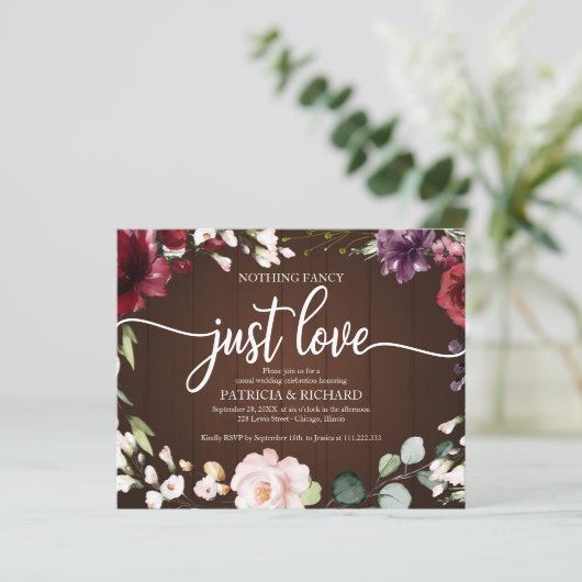 Nichts Extravagantes Budget rustikale Hochzeitsein (Stehend Vorderseite)