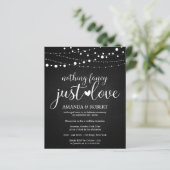 Nichts Extravagantes Chalk Budget Hochzeitseinladu (Stehend Vorderseite)