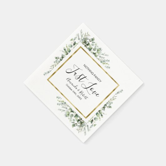 Nichts Extravagantes Greenery Gold Wedding Serviette (Ecke)