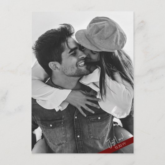 Nichts Extravagantes Lässiges Burgundy Hochzeitsde Begleitkarte (Rückseite)