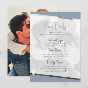 Nichts Extravagantes Lässiges Dusty Blue Wedding D Begleitkarte