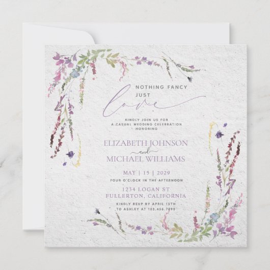 Nichts Extravagantes nur Liebe Foto Lässig Hochzei Einladung (Vorderseite)