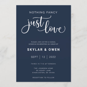 Nichts Extravagantes nur Liebe Hochzeitsempfang Einladung